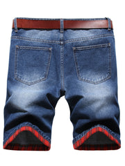 Men's Ripped Denim Shorts Distressed Street Style Summer Casual