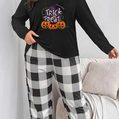 Pumpkin & Letter Print Pajama Set