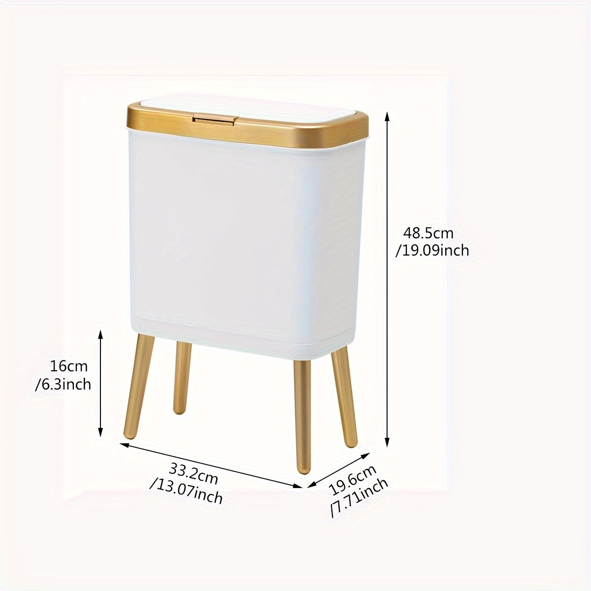 15L Press Trash Can Anti-Odor Large Capacity Bin