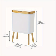 15L Press Trash Can Anti-Odor Large Capacity Bin