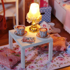DIY Pink Bedroom Model House Kit with Furniture Set - Creative Gift