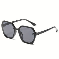 Polygonal Frame Sunglasses Colorful Ocean Piece Sunglasses