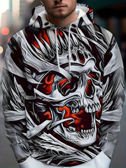 Skull 3D Print Hoodies For Men Graphic Hoodie Comfy Loose Hooded Pullover