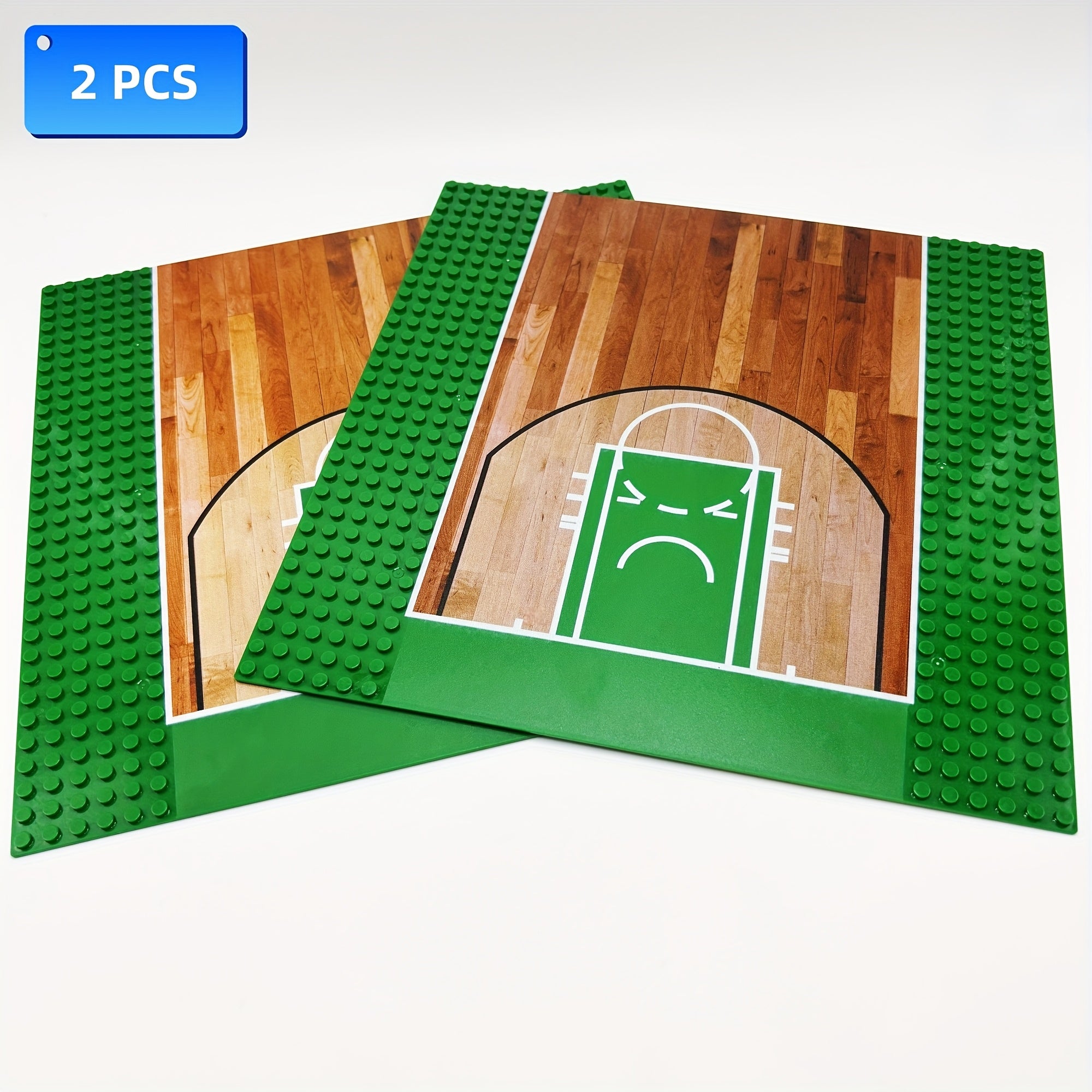 2pcs Building Blocks Basketball Soccer Field Baseboards 25x25 Durable ABS Gr