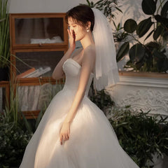 Bridal Wedding Veil & Plain Yarn Soft Fabric Studio Fairy Veil