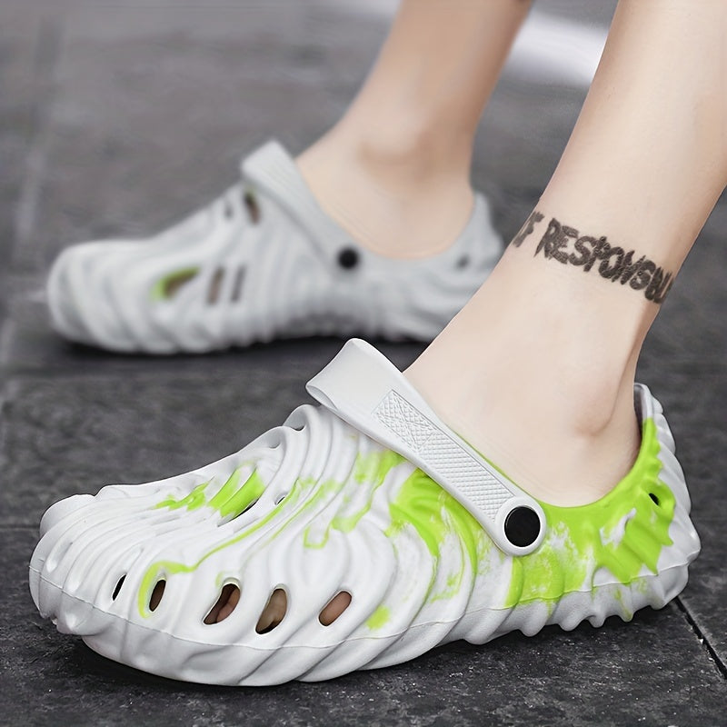 Women's Breathable Hole Sandals Round Closed Toe Slip on Shoes