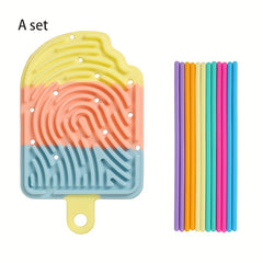 Interlocking Sensory Activity Board for Kids Silicone Relax Toy - Ages 3+
