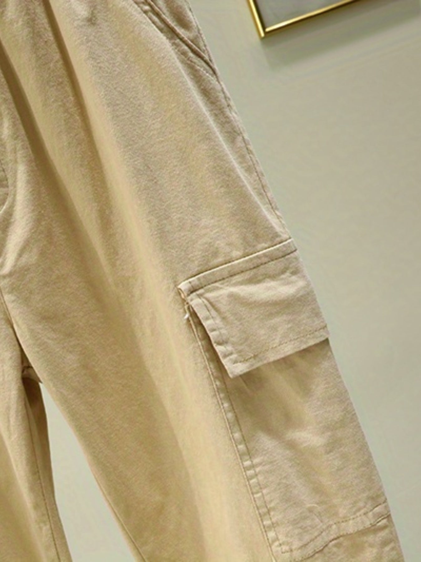 Girls Casual Cargo Pants With Pockets Solid Stretch Pants
