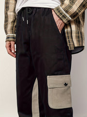 Cotton Drawstring Cargo Pants Men's Work Pants