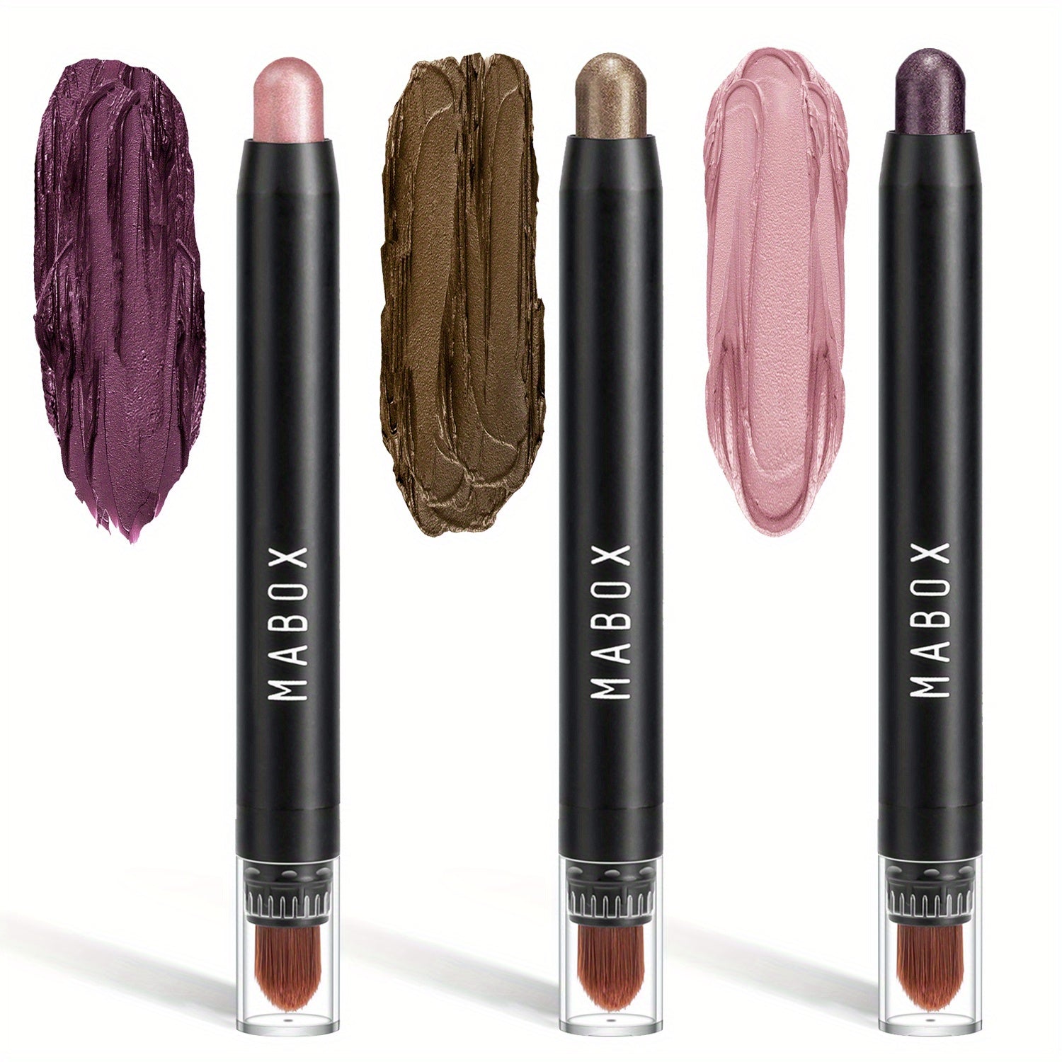 Metallic Eyeshadow Stick Set with Smudge Proof Sponge