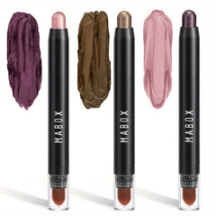 Metallic Eyeshadow Stick Set with Smudge Proof Sponge