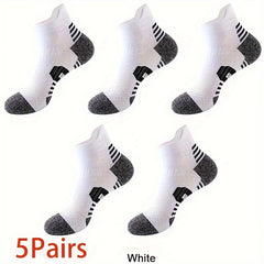 Men's Thick Padded Ankle Socks, 5 Pairs