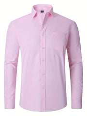 Men's Classic Button Up Shirt with Chest Pocket
