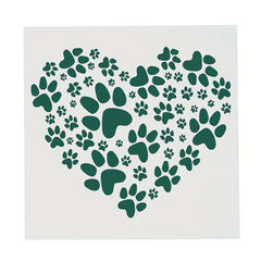 Decorative Love Dog Footprints Stencil Template for DIY Crafts