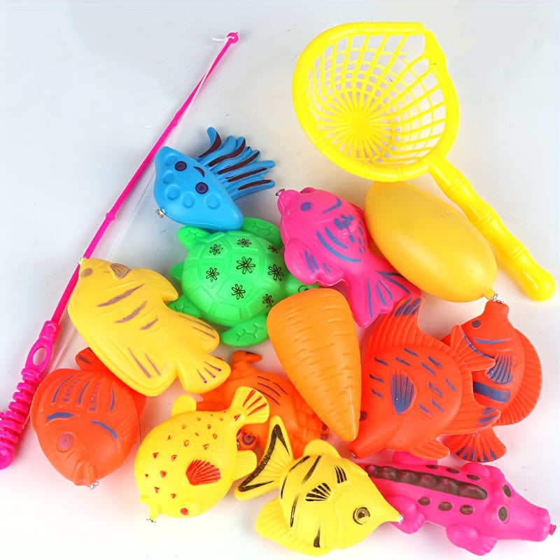 Kids Magnetic Fishing Toy Set Puzzle Catching Fish Water Play