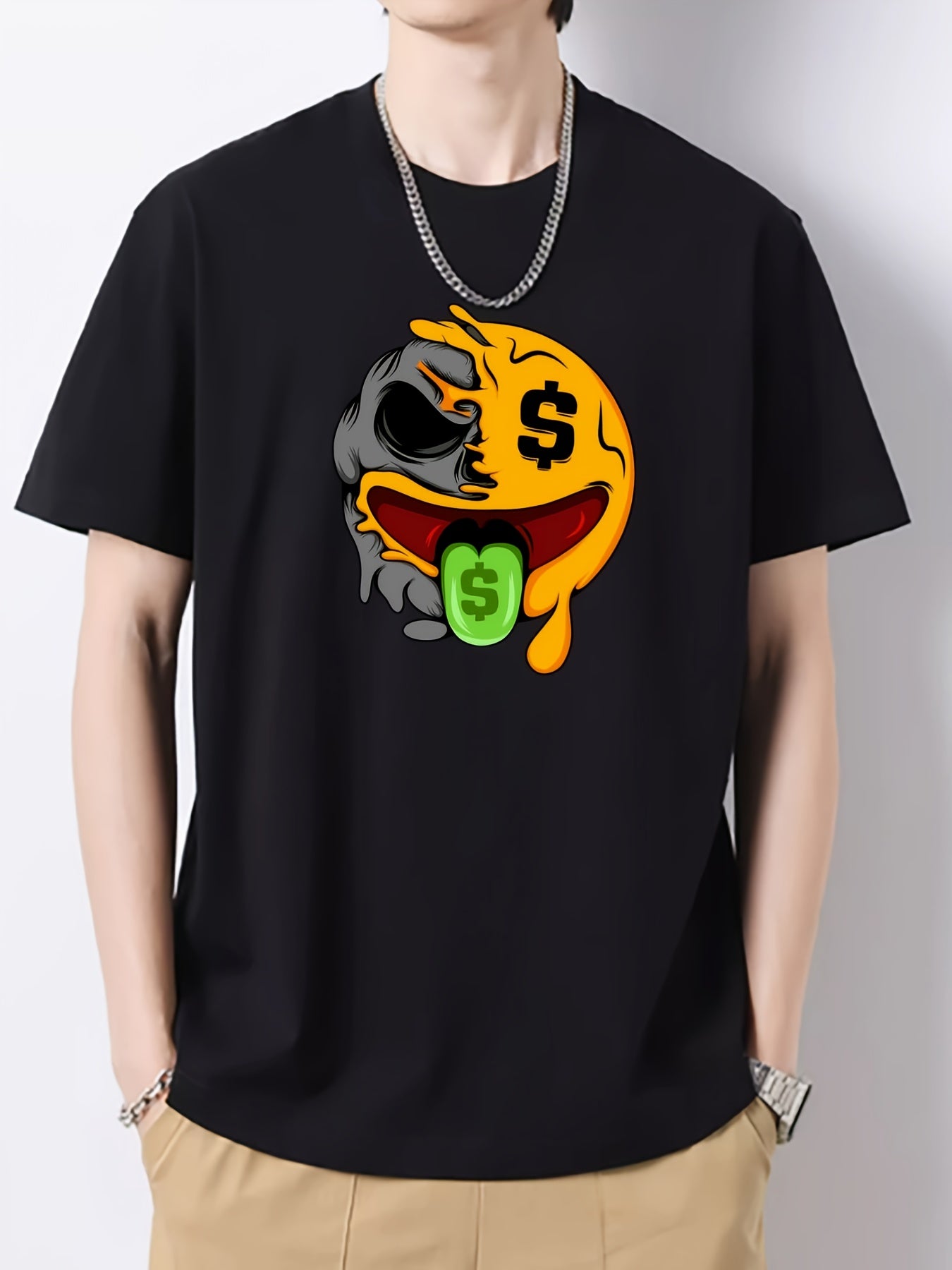 Funny Print Men's Graphic Cotton Crew Neck T shirt