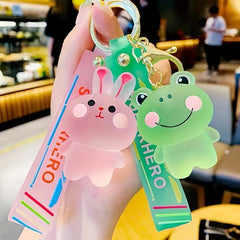 Animal Series Key Chains For Girls - Rabbit Bear Chick Frog Keyrings