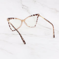 Street Cat Eye Khaki Anti Light PC Flat Glasses