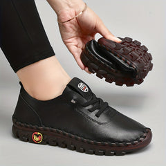 Women's Lace Up Flat Sneakers Soft Sole Casual Walking Shoes