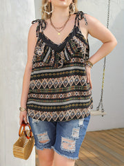 Geometric Print Boho Cami Top