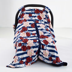 Striped Print Car Seat Sunshade Cover Canopy for Girls