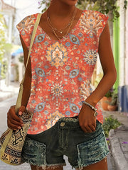 Floral Print Tank Top Summer Sleeveless Casual Top