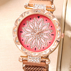 Student Rhinestone Watch & Rose Jewelry Set