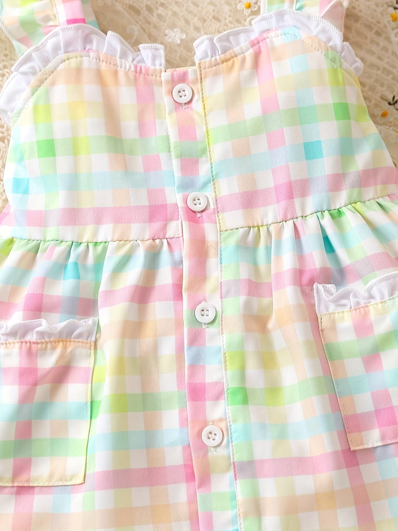 Summer Baby Girl's Suspender Skirt & Hairband Infant Dress Set