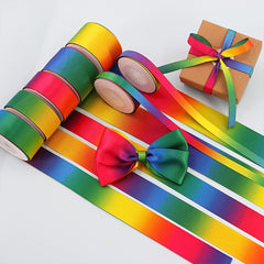 3 Meters Double Sided Rainbow Satin Ribbons for Crafts & Decor