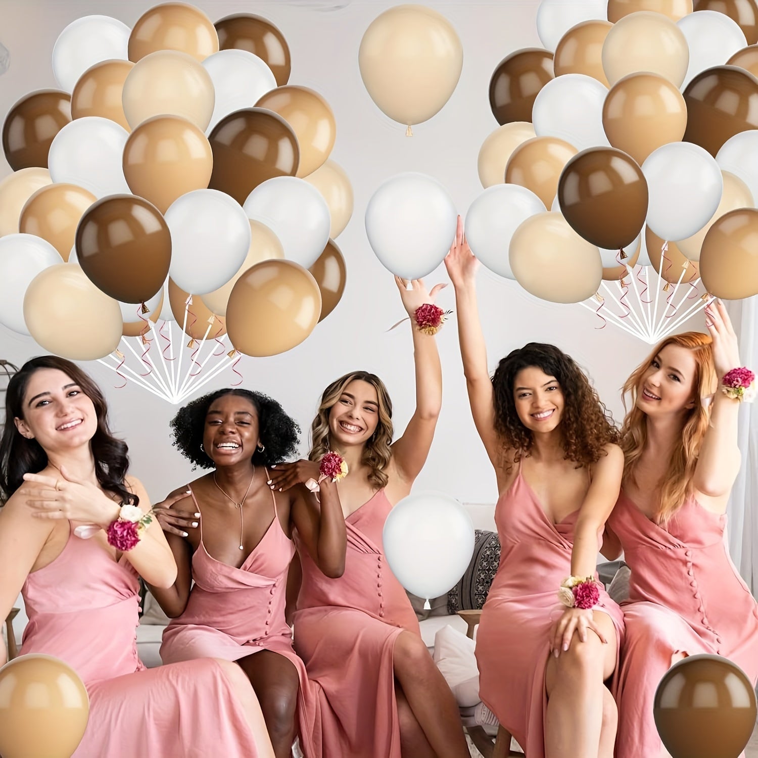 61pcs Brown Nude Latex Balloon Set for Wedding Birthday Anniversary Graduation