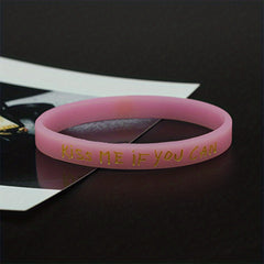 Letter Print Silicone Couple Wristband Bracelet