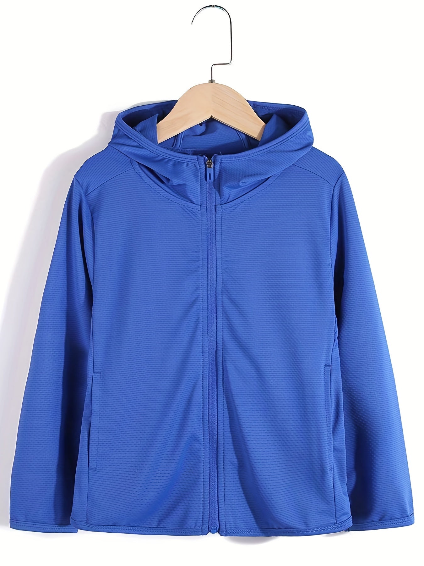 Boys Zip Up Hooded Jacket Sun Protection Lightweight Spring/Autumn Sports Clothe