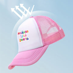 Y2K Letter Print Trucker Hat Pink Block Mesh Baseball Cap