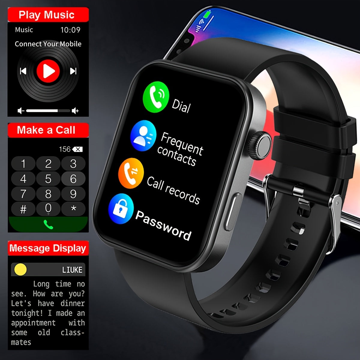 Coiusor 4 Wireless Call Mobile Phone Synchronization Information Smart Watch