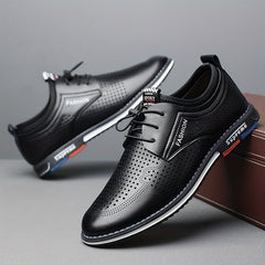 Men's Derby Shoes With Ventilation Holes Lace-Up Front