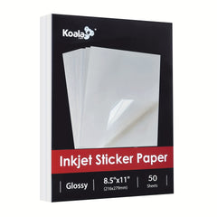 Koala Glossy Sticker Paper 8.5x11 Inch 50 Sheets