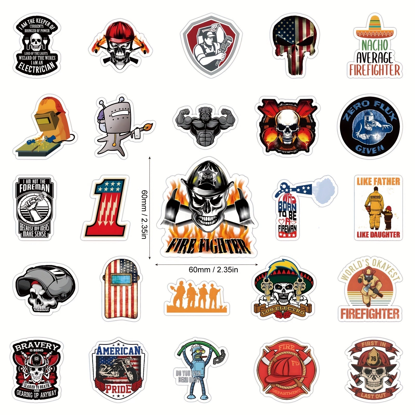 300pcs Funny Stickers Decals DIY Helmet Hard Hat Tool Box Decoration