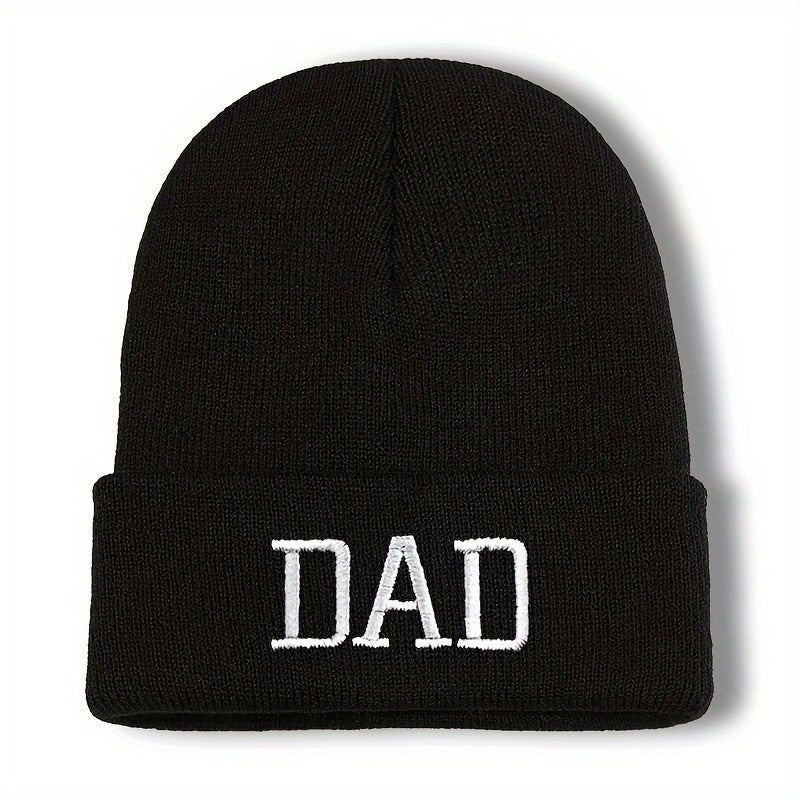 DAD Embroidered Knitted Hat Winter Warm Hip Hop Beanie Hat