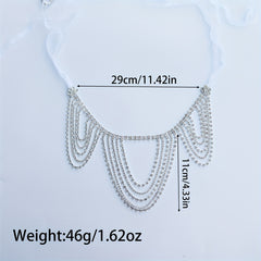 Rhinestone Shoulder Chain With Long Tassel for Wedding Party