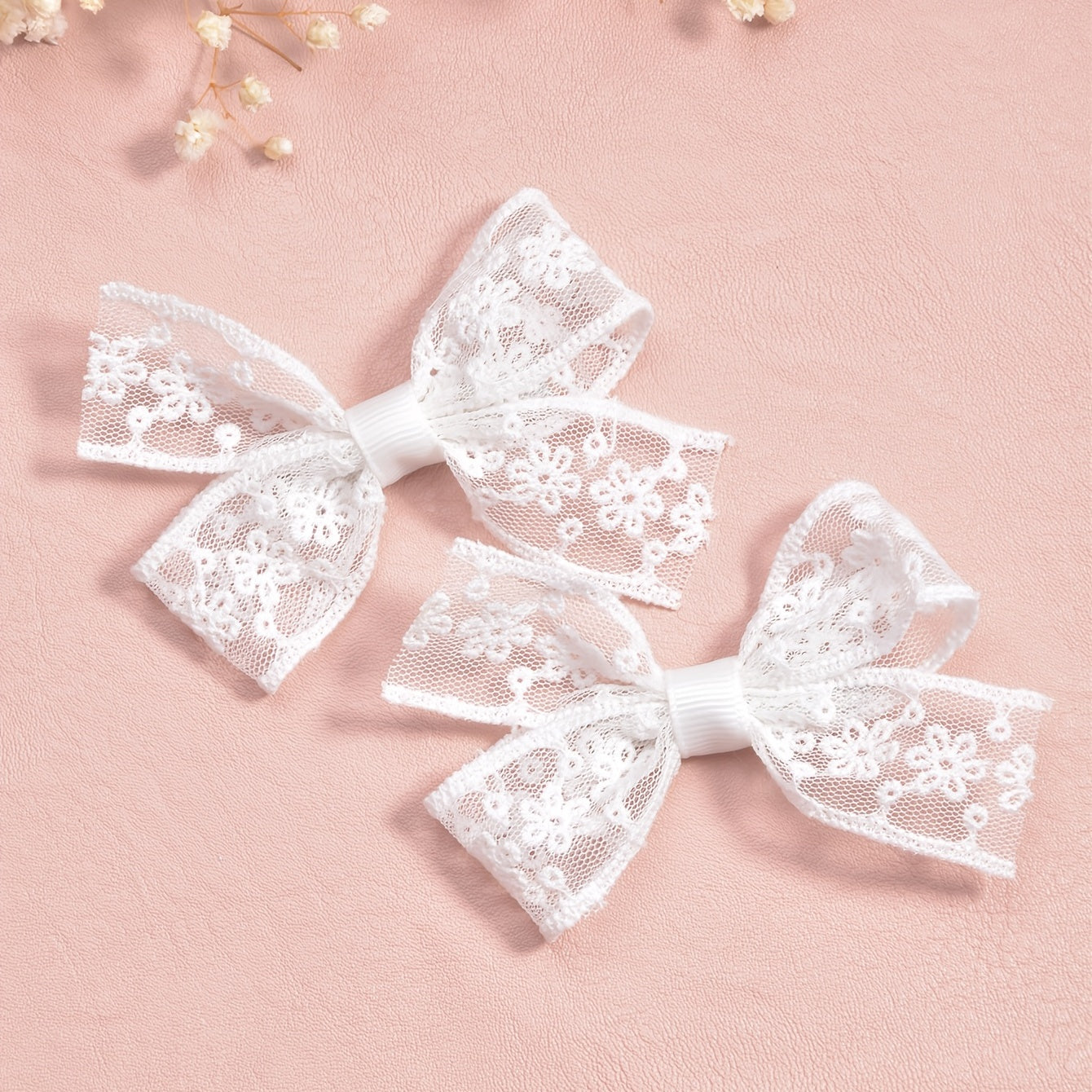 2pcs Girls Lace Bow Hair Clips Hair Accessories