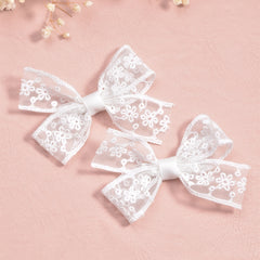 2pcs Girls Lace Bow Hair Clips Hair Accessories