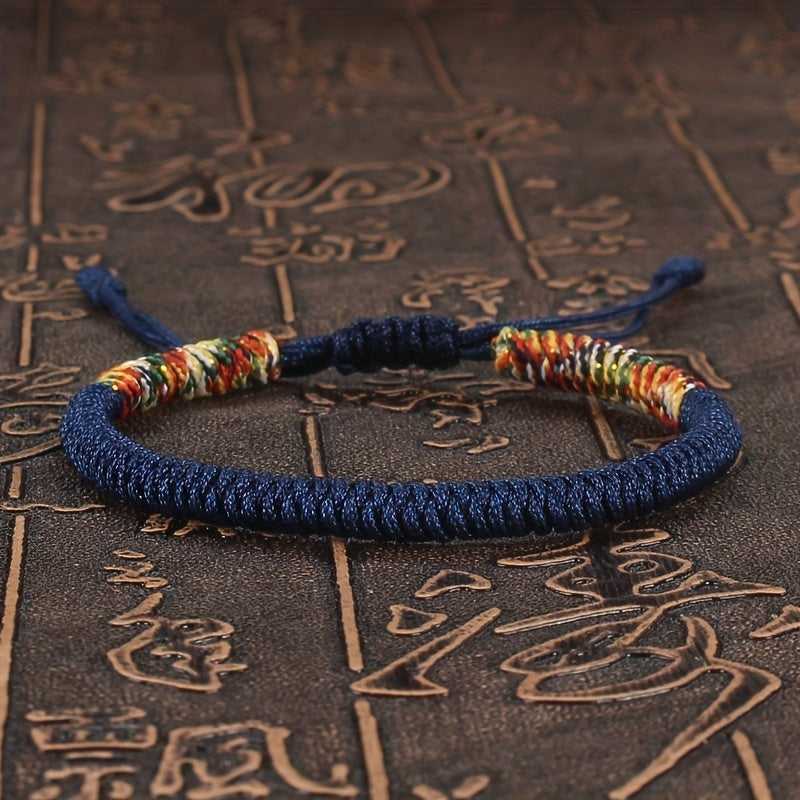 Buddhism Bracelet For Men Colorful Rope Lucky Red Bracelet