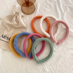 Colorful Plush Headband Hair Hoop, Non-slip Hair Accessories