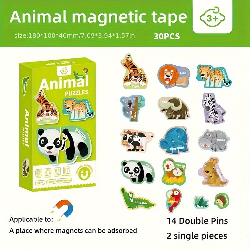 Kids Magnetic Puzzle Alphabet Animal Number Sticker Toy