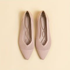 Women's Knitted Flat Shoes Pointed Toe Slip On Soft Sole Ballet Flats
