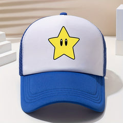 Star Printed Baseball Cap Mesh Sunshade Peaked Cap
