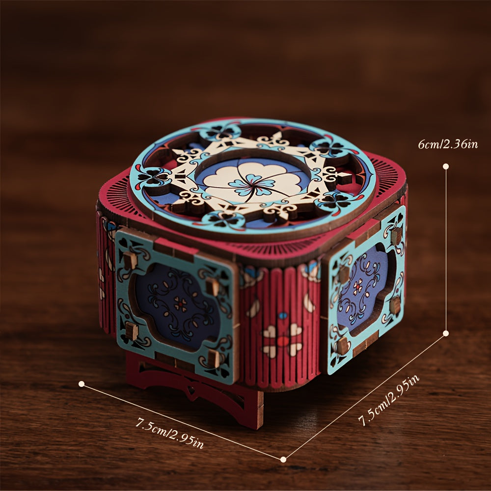3D Wooden Puzzle Music Box DIY Building Kit - Perfect Holiday Gift