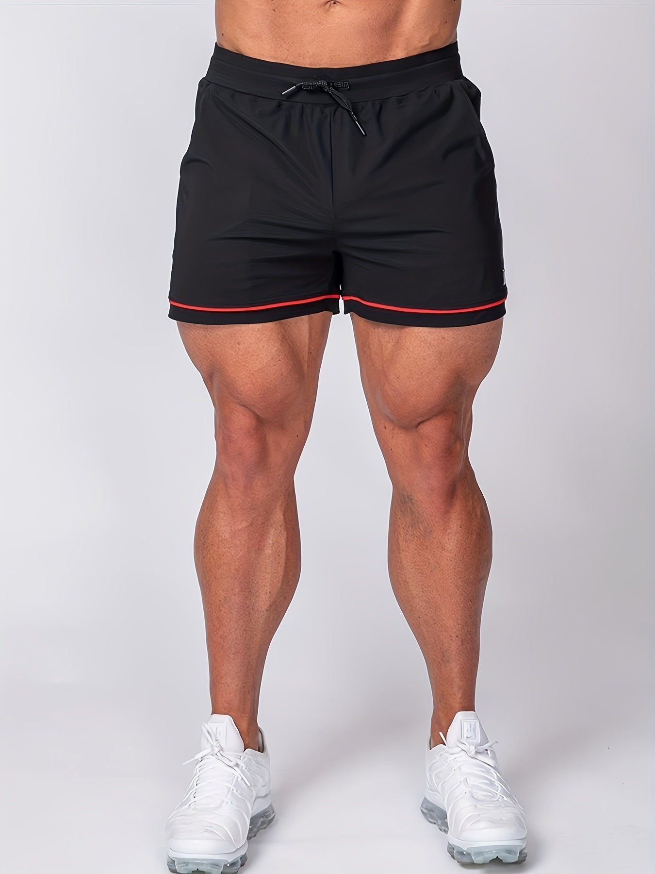 Men's Drawstring Basketball Training Shorts Solid Loose Shorts