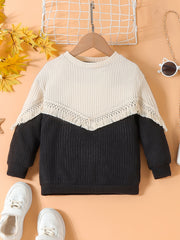 Girls' Boho Chevron Patchwork Sweater Top