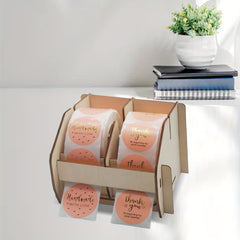 Sticker Roll Holder 2 Roll Label Organizer Dispenser Rack Adjustable Divider